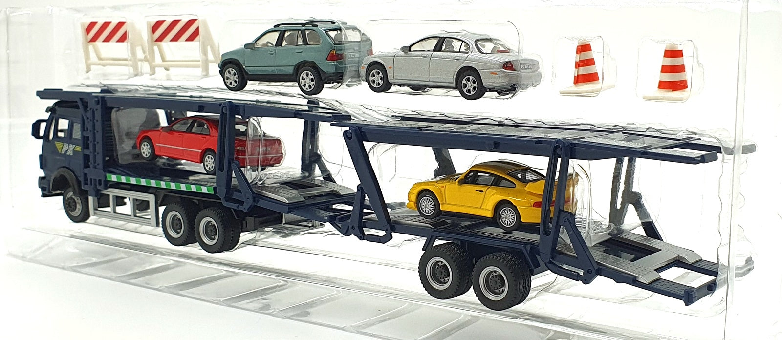 Cararama 1/72 Scale Diecast 000039 - Mercedes Benz Transporter and 4 Cars