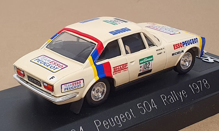 Solido 1/43 Scale 1924 - Peugeot 504 Coupe V6 #02 Rallye Bandama 1978 - White