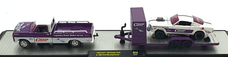 Castline M2 Machines 1/64 Scale F R58 '69 Ford F-100 Ranger & '66 Mustang Gasser