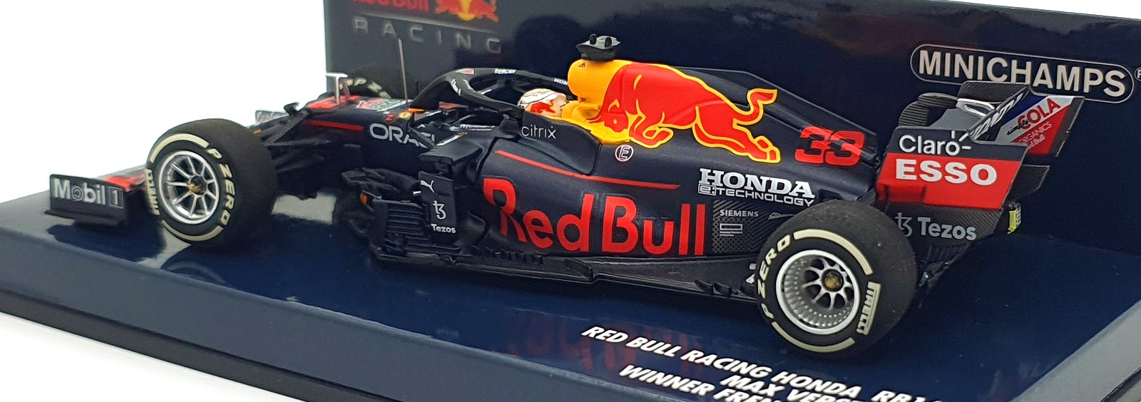 Minichamps 1/43 Scale 410 210833 - Red Bull Honda RB16B #33 1st French GP 2021