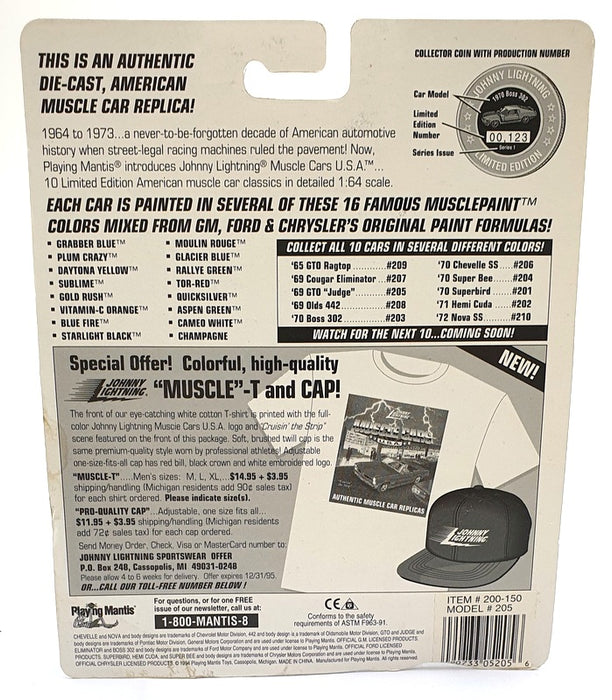 Johnny Lightning 1/64 Scale 200-150 - Muscle Cars 1969 Pontiac GTO Judge - Green