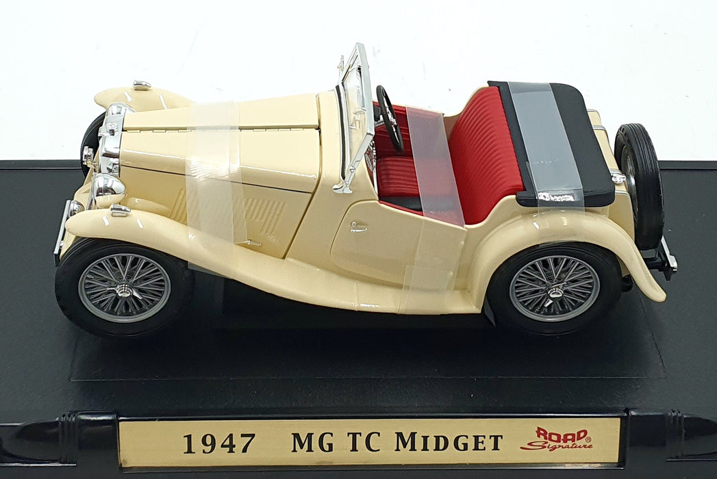 Road Signature 1/18 Scale Diecast 92468 - 1947 MG TC Midget - Cream