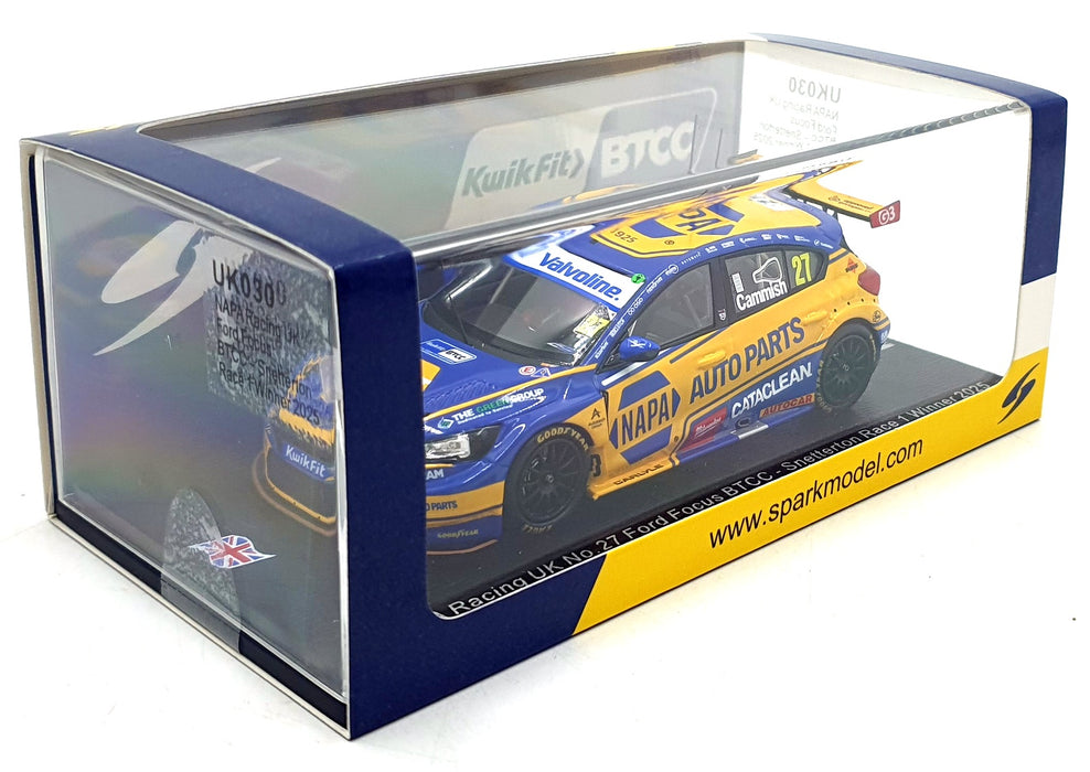 Spark 1/43 Scale UK030 - Ford Focus BTCC #27 Snetterton1st 2025 - NAPA Racing