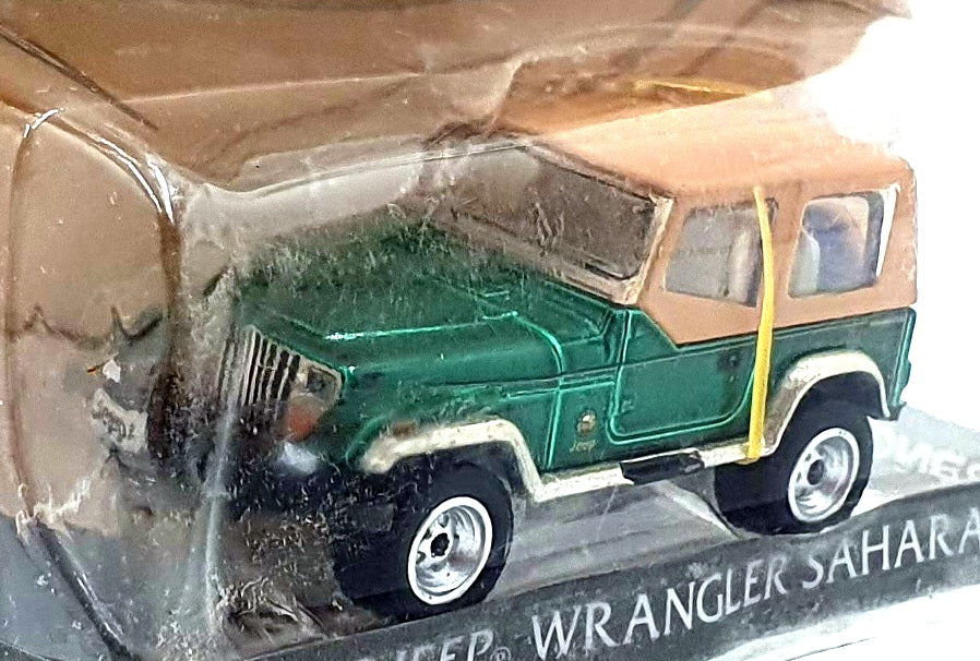 Greenlight 1/64 Scale 29815 -1993 Jeep Wrangler Sahara - Met. Green/Tan