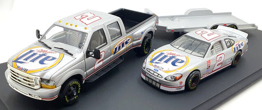 Action 1/24 Scale 400645 Miller Lite Ford #2 Crew Cab NASCAR And Trailer