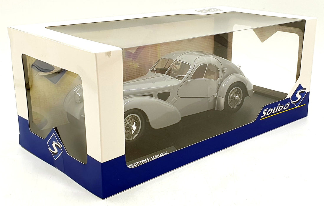 Solido 1/18 Scale Diecast S1802106 - 1937 Bugatti Type 57 SC Atlantic Mat Silver