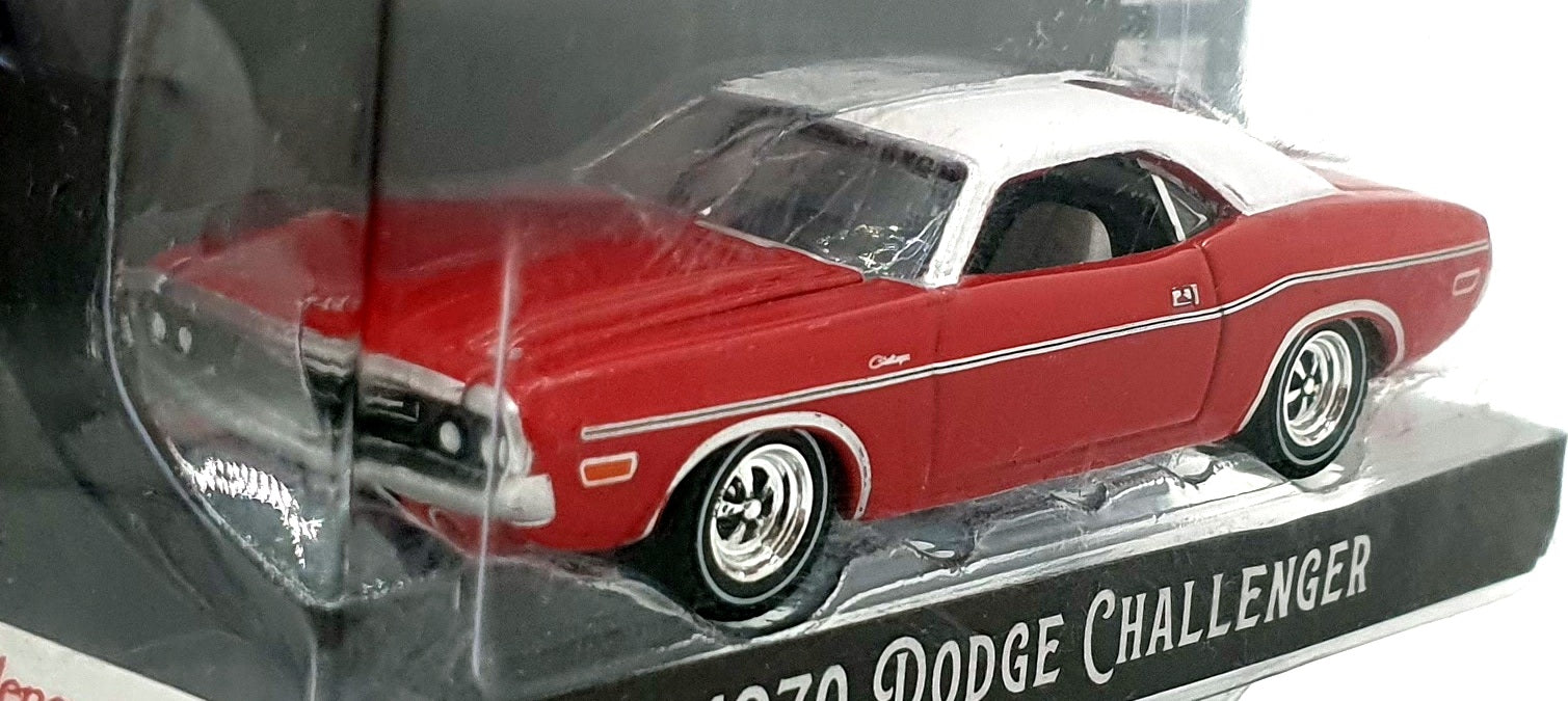 Greenlight 1/64 Scale 30313 - 1970 Dodge Challenger - Red/White
