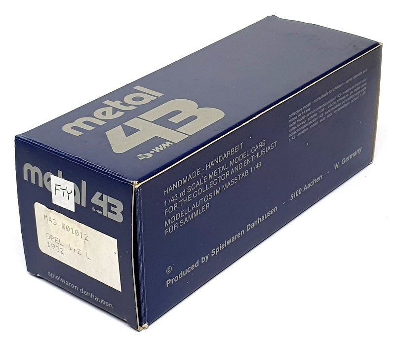 Metal 43 1/43 Scale 001012 - 1932 Opel 1.2 Litre - Red/Black