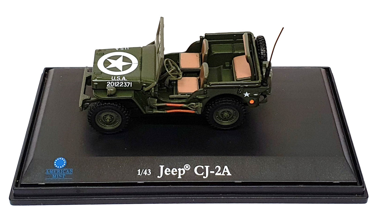 American Mint 1/43 Scale 3551002 - Jeep CJ-2A US Army - Green