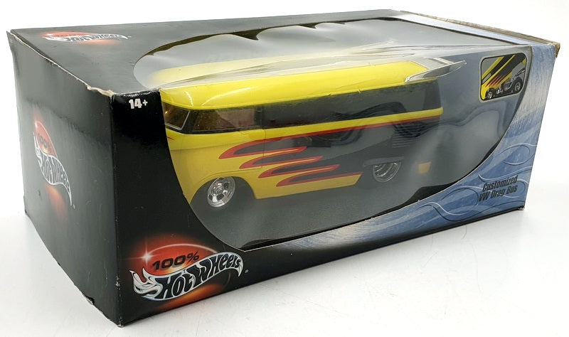 Hot Wheels 1/18 Scale Diecast 29227 - Customized VW Drag Bus Black Yellow