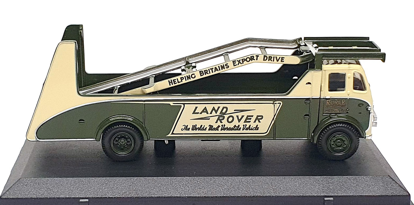 Oxford Diecast 1/76 Scale 76LTR001 - Rover Car Transporter Truck - Green/Cream
