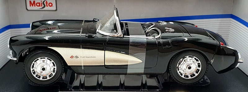 Maisto 1/18 Scale Diecast 31139 - 1957 Chevrolet Corvette - Black/Silver