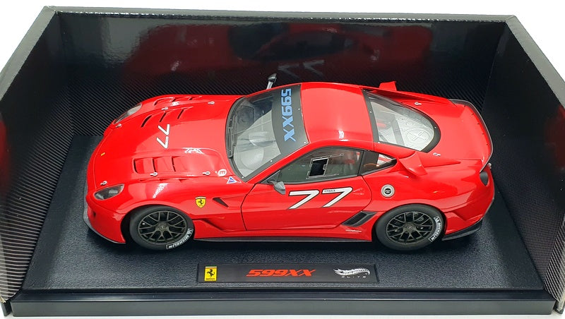 Hot Wheels Elite 1/18 Scale V7438 - Ferrari 599XX #77 - Red
