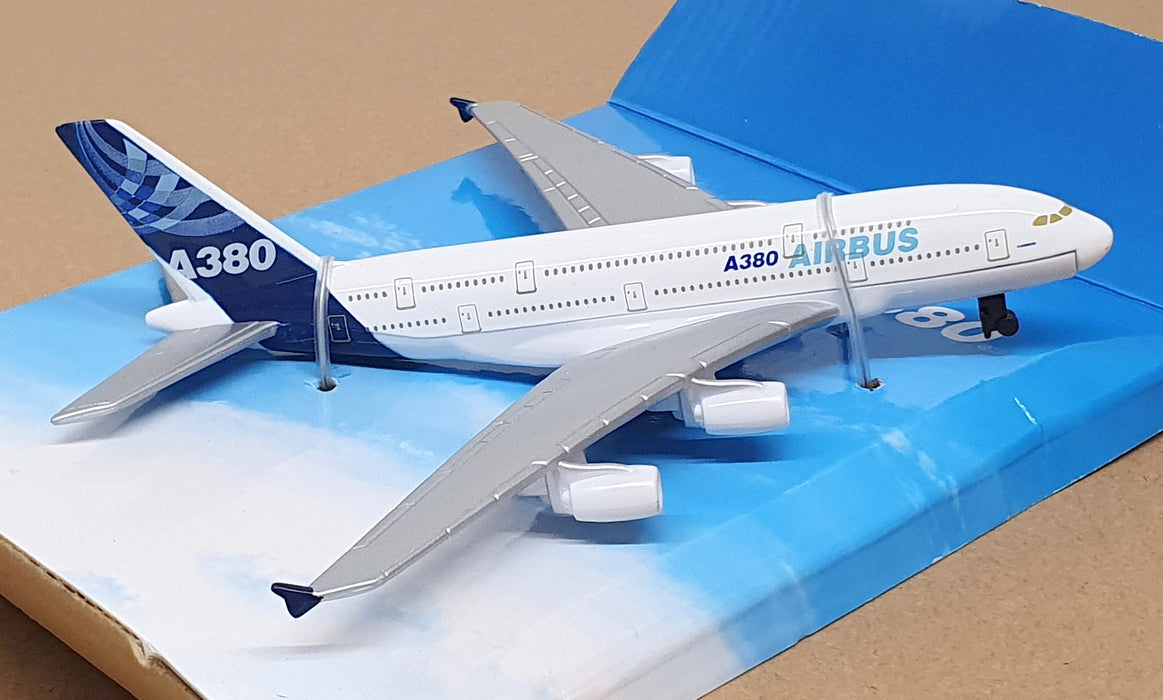 Daron Toys Appx 14cm Long Diecast RT0380 - Airbus A380 Aircraft - White/Blue