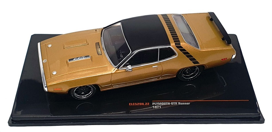 Ixo 1/43 Scale CLC529N.22 - 1971 Plymouth GTX Runner - Gold