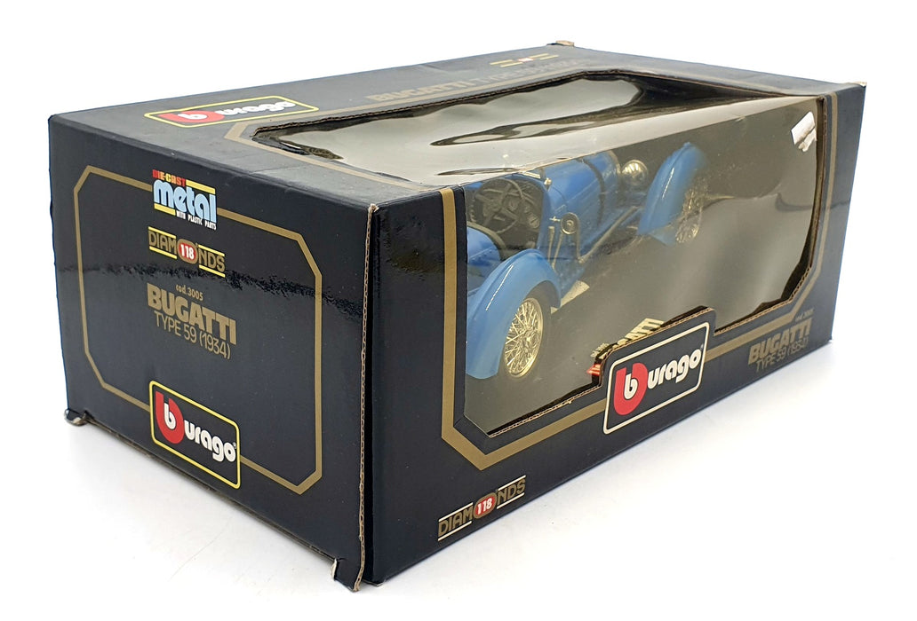 Burago 1/18 Scale Diecast 3005 - Bugatti Type 59 (1934) - Blue