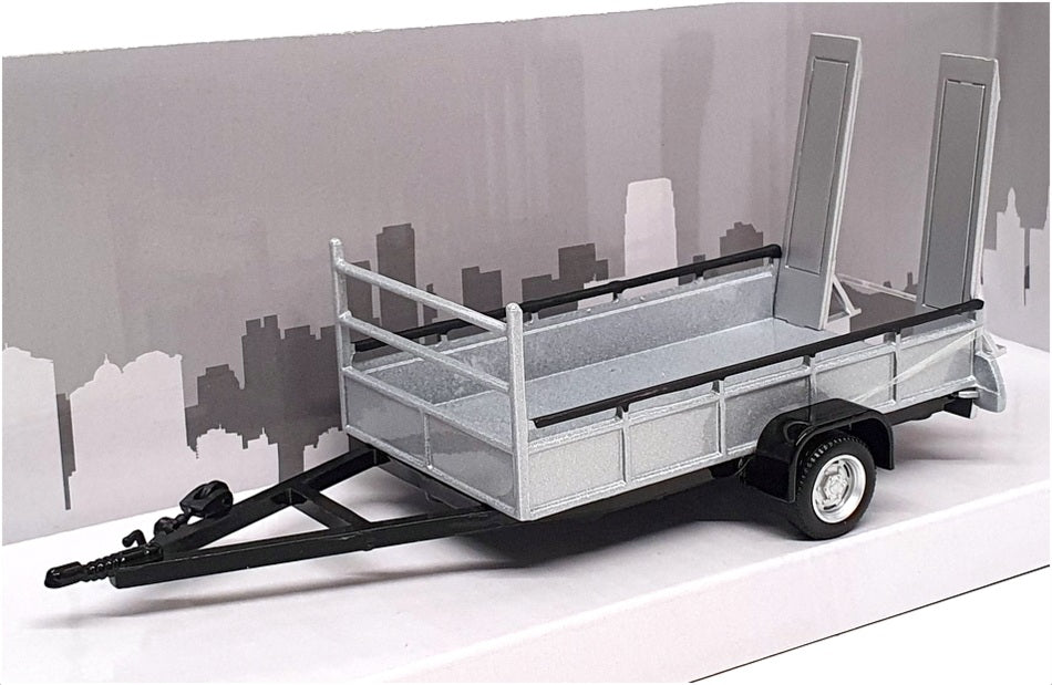 Cararama 1/43 Scale 4-92310 - Single Axle Car Trailer - Silver