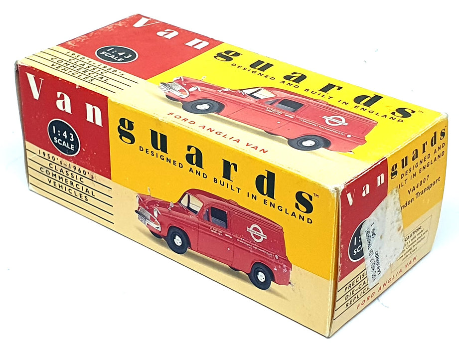 Vanguards 1/43 Scale VA4007 - Ford Anglia Van London Transport - Red