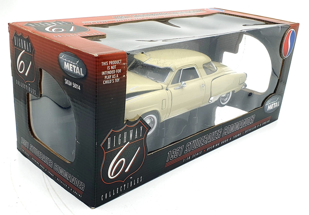 Highway 61 1/18 Scale Diecast 50114 - 1951 Studebaker Commander - Cream