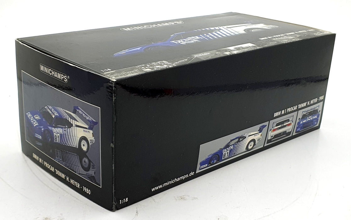 Minichamps 1/18 Scale Diecast 180 802981 - BMW M1 Procar Denim H. Heyer 1980