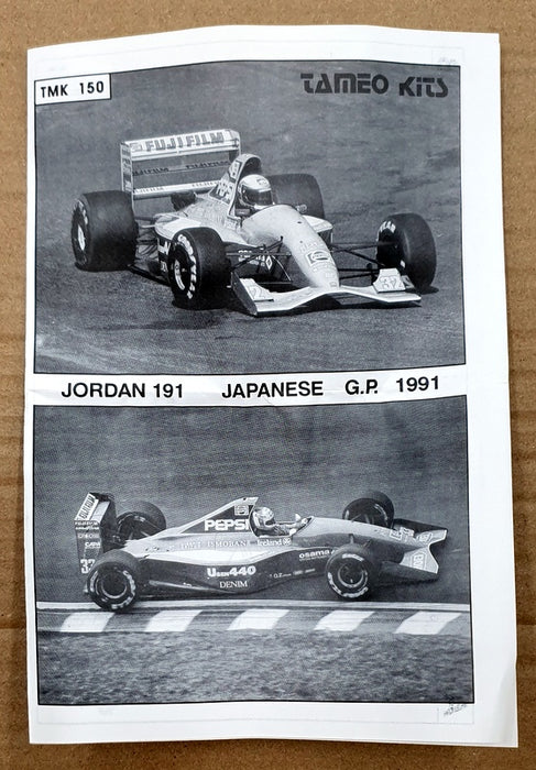 Tameo 1/43 Scale Unbuilt Kit TMK150 - Jordan 191 Japan GP 1991
