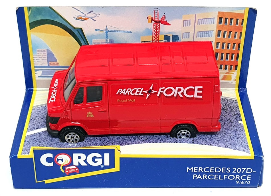 Corgi Appx 10cm Long Diecast 91670 - Mercedes Benz 207D Van (Parcelforce) Red