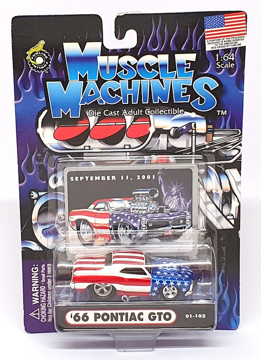 Muscle Machines 1/64 Scale 71151 01-102 - 1966 Pontiac GTO - Stars & Stripes