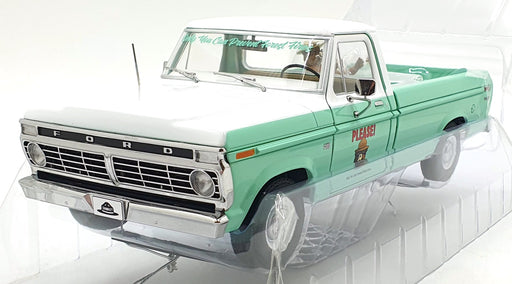 Greenlight 1/18 Scale 13636 - 1975 Ford F-100 w/ Smokey Bear Figure - Turquoise
