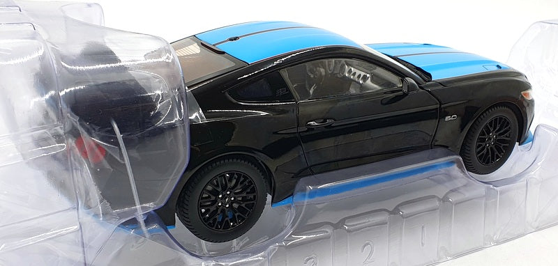 Auto World 1/18 Scale AW321/06 - 2016 Ford Mustang GT - Black/Blue