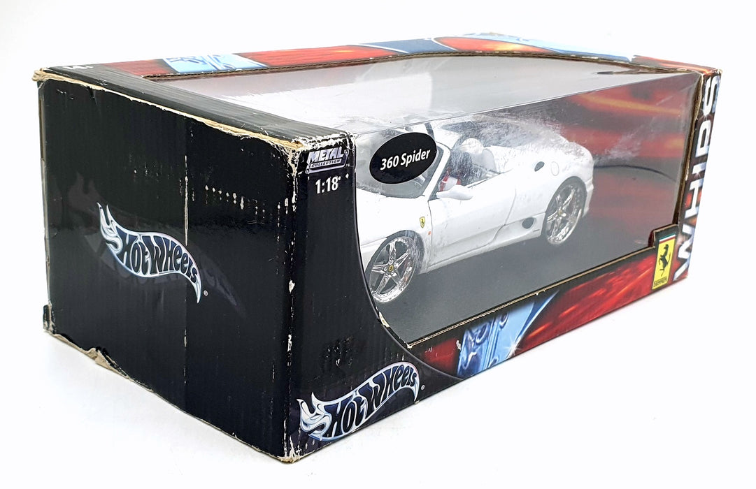 Hot Wheels 1/18 Scale Diecast C3866 - Ferrari 360 Spyder Customised - White