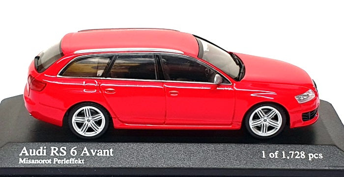 Minichamps 1/43 Scale 400 017210 - 2007 Audi RS 6 Avant - Met. Red