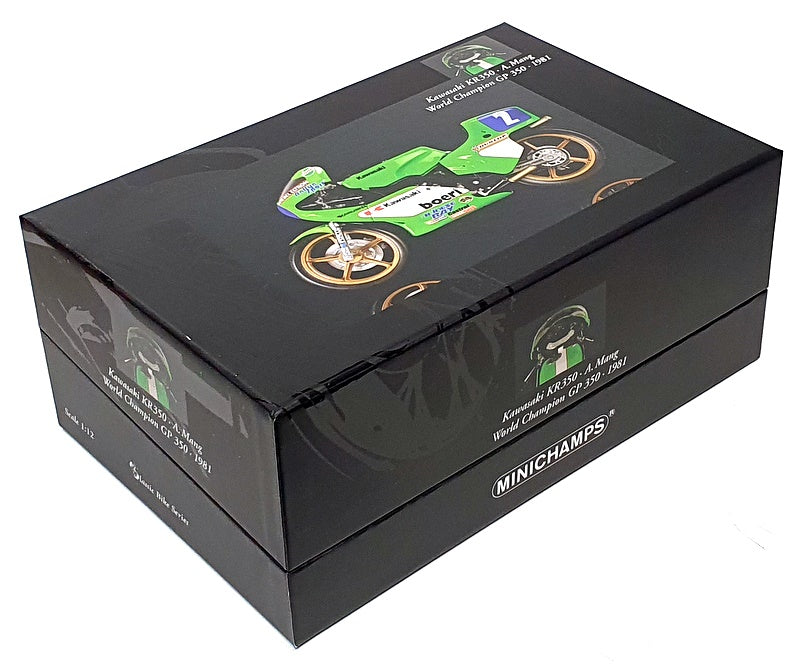 Minichamps 1/12 Scale 122 814002 - Kawasaki KR350 A. Mang W/Champion GP 350 1981