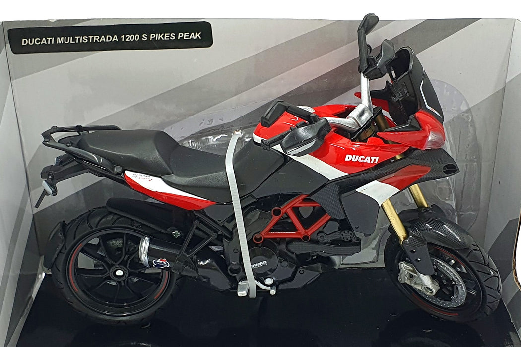 New Ray 1/12 Scale Diecast 57533 Ducati Multistrada 1200 S Pikes Peak Motorbike
