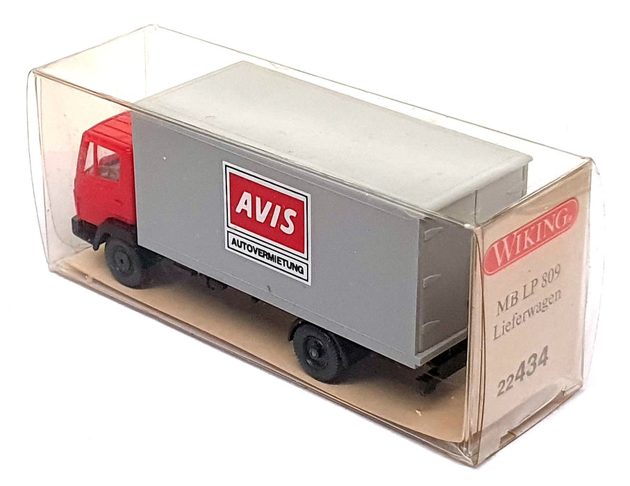 Wiking 1/87 Scale 22434 - Mercedes Benz LP 809 Truck Avis - Red/Grey