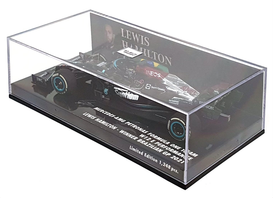 Minichamps 1/43 Scale 410 212044 - F1 Mercedes AMG 1st Brazil GP 2021 Hamilton