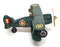China Brand MS 454 - Curtiss Bi Plane Wind Up Tinplate Aircraft - Green