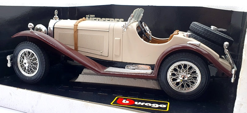 Burago 1/18 Scale Diecast 3009 - Mercedes Benz SSK 1928 - Cream/Brown