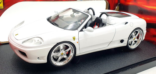 Hot Wheels 1/18 Scale Diecast C3866 - Ferrari 360 Spyder Customised - White