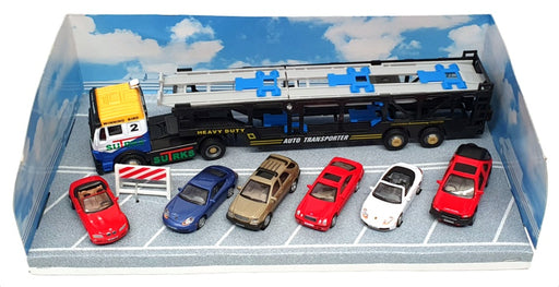 Cararama 1/72 Scale Diecast 838 - Mercedes Benz Transporter & 6 Cars