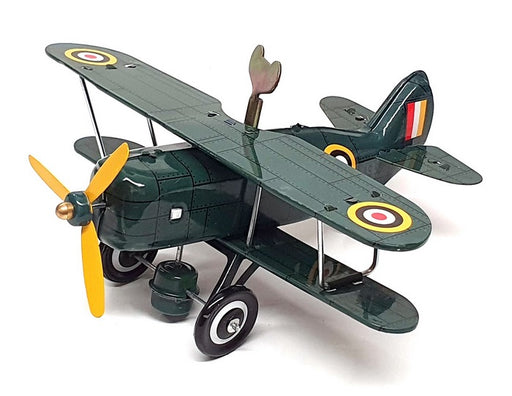 China Brand MS 454 - Curtiss Bi Plane Wind Up Tinplate Aircraft - Green