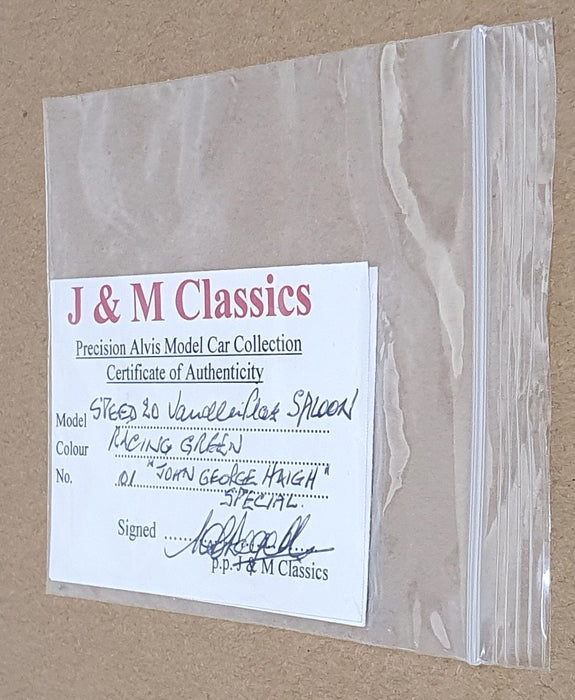 J&M Classics 1/43 Scale JM107 - Alvis Speed 20 John George Haigh - Racing Green