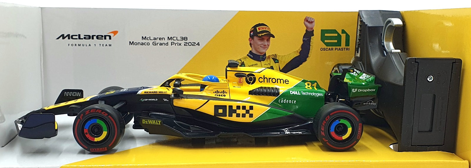 Maisto 1/24 Scale 82359 McLaren MCL38 F1 Monaco 2024 #81 Remote Control Piastri