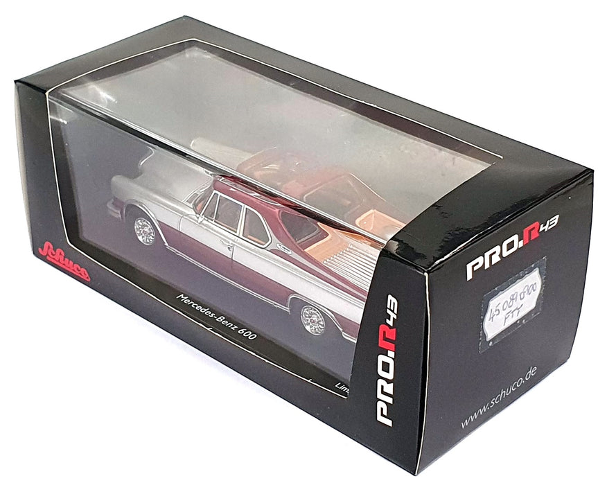 Schuco 1/43 Scale 45 089 0900 - Mercedes Benz 600 Pickup Truck - Silver/Red