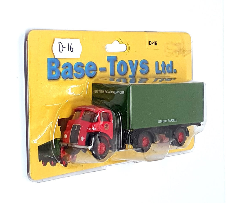 Base Toys 1/76 Scale D-16 - Thornycroft Box Van BRS London Parcels - Red/Green