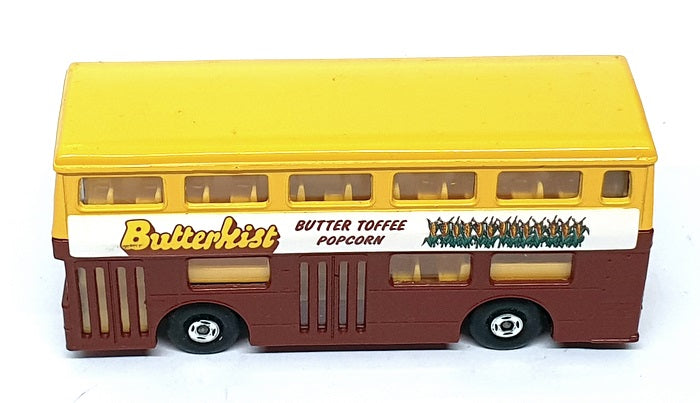 Matchbox 12cm Long Diecast K-15 - Daimler Bus Butterkist - Yellow/Brown