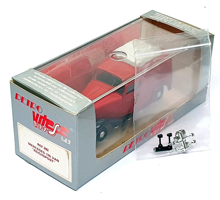 VITESSE 1/43 Scale Diecast 292 - Mercedes 170 Van Reichspost - Red 