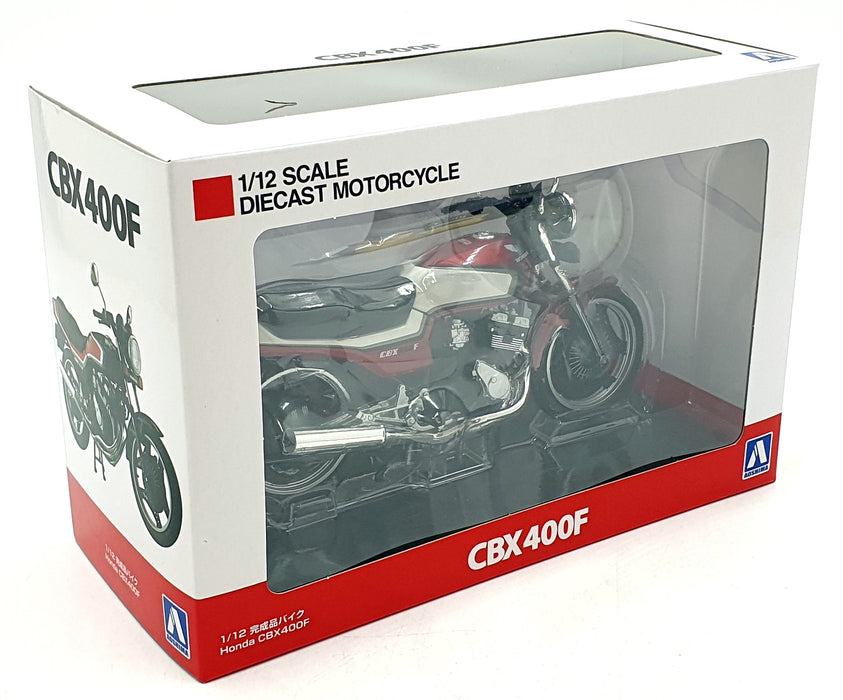 Aoshima 1/12 Scale 11200-4200 - Honda CBX400F Motorbike - Red/White