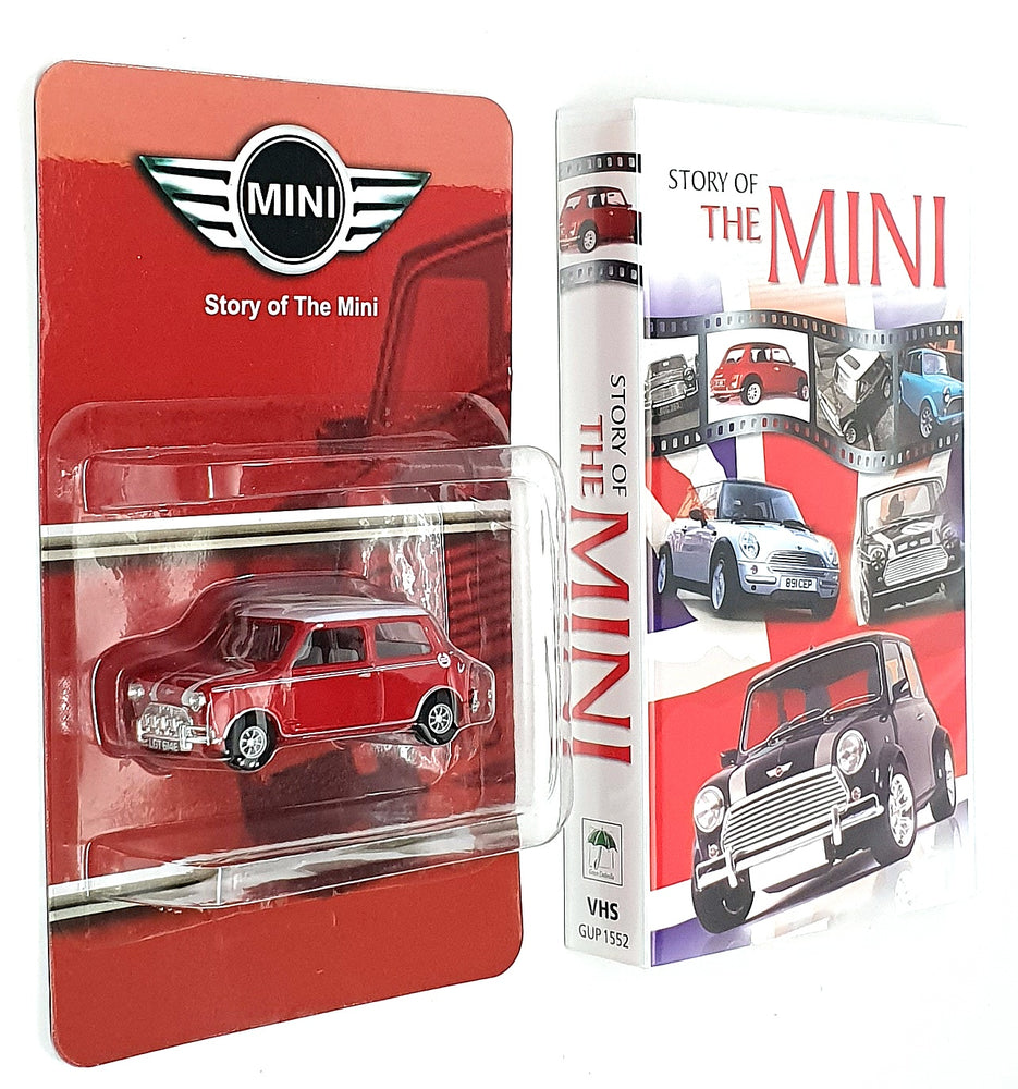 Corgi 1/43 Scale STM02B - Story Of The Mini - Model & VHS Set Red/White Roof