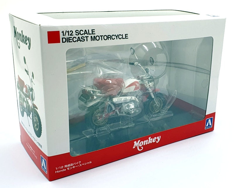 Aoshima 1/12 Scale 11171-3900 - Honda Monkey Motorcycle - Red/White