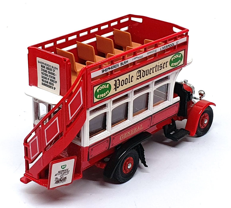 Corgi Appx 15cm Long Diecast TCB02B - Thornycroft Bus Poole Advertiser REWORKED